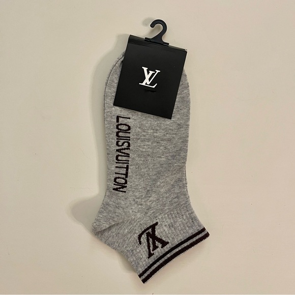Luxury Vibes Ankle Socks Accessories - Premium Athletic Ankle Socks - Heather Gray & Dark Brown
